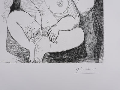 Pablo PICASSO : Les 156, Spectacle pour un couple, Gravure originale signée
