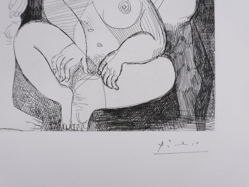 Pablo PICASSO : Les 156, Spectacle pour un couple, Gravure originale signée