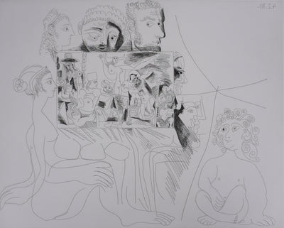 Pablo PICASSO : Les 156, Peinture Autoportrait-devinette, Gravure originale signée
