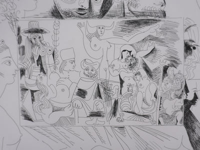 Pablo PICASSO : Les 156, Peinture Autoportrait-devinette, Gravure originale signée