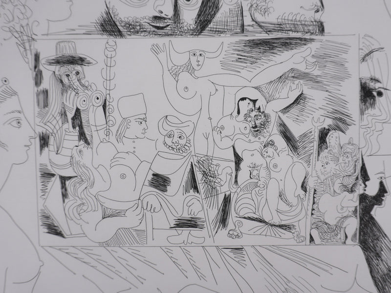Pablo PICASSO : Les 156, Peinture Autoportrait-devinette, Gravure originale signée