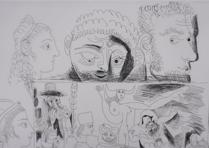 Pablo PICASSO : Les 156, Peinture Autoportrait-devinette, Gravure originale signée