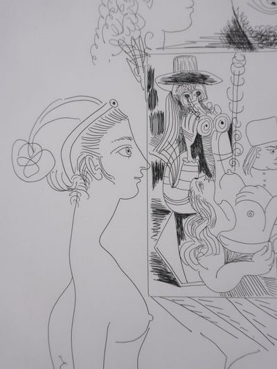 Pablo PICASSO : Les 156, Peinture Autoportrait-devinette, Gravure originale signée