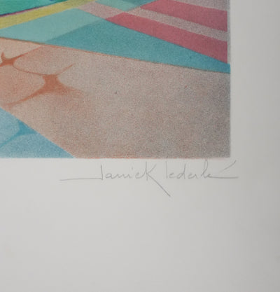 Janick LEDERLE : Maternité, Lithographie originale signée