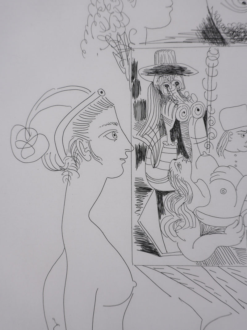 Pablo PICASSO : Les 156, Peinture Autoportrait-devinette, Gravure originale signée