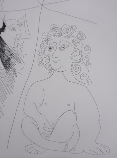 Pablo PICASSO : Les 156, Peinture Autoportrait-devinette, Gravure originale signée
