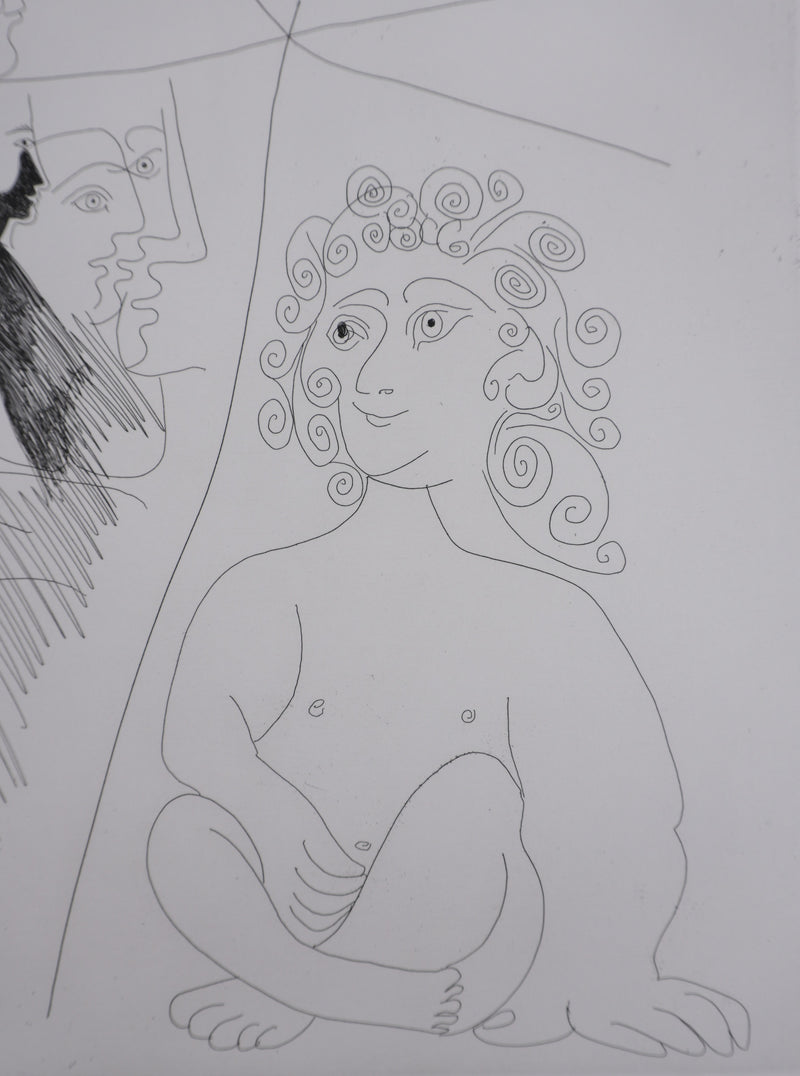 Pablo PICASSO : Les 156, Peinture Autoportrait-devinette, Gravure originale signée