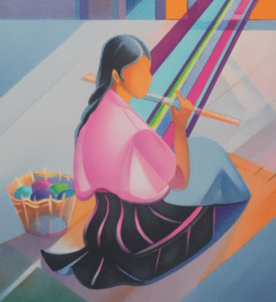 Janick LEDERLE : La joueuse de flûte, Lithographie originale signée