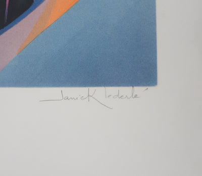 Janick LEDERLE : La joueuse de flûte, Lithographie originale signée