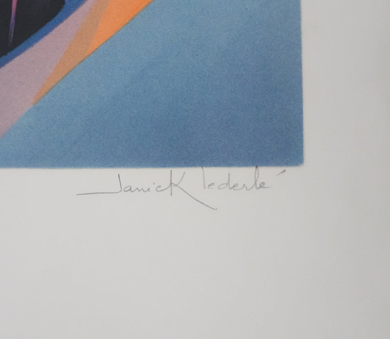 Janick LEDERLE : La joueuse de flûte, Lithographie originale signée