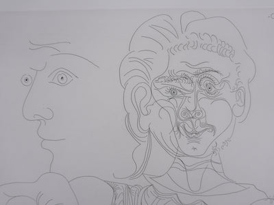 Pablo PICASSO : Les 156, Vieux modèle pour jeune odalisque, Gravure originale signée