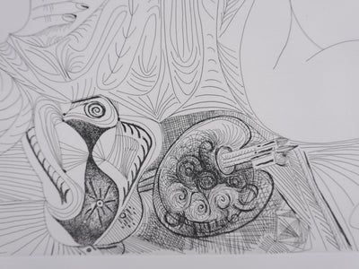Pablo PICASSO : Les 156, Vieux modèle pour jeune odalisque, Gravure originale signée
