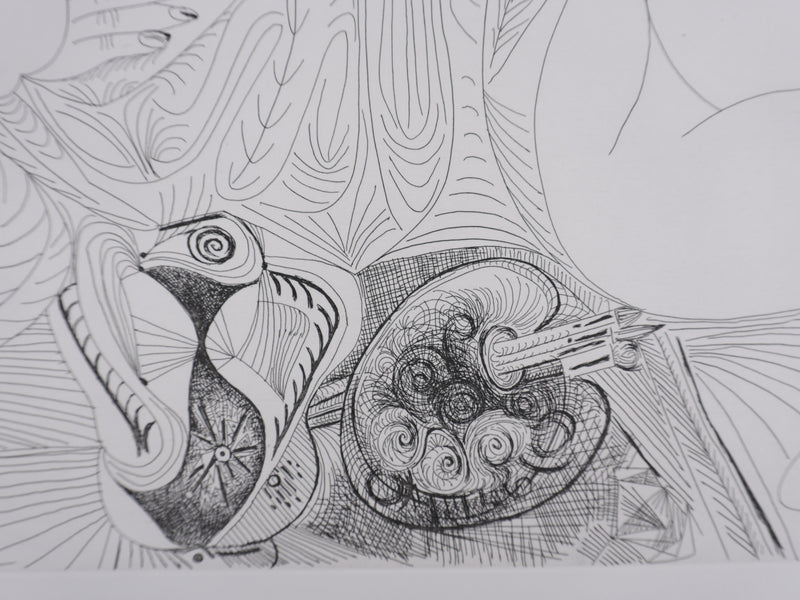 Pablo PICASSO : Les 156, Vieux modèle pour jeune odalisque, Gravure originale signée