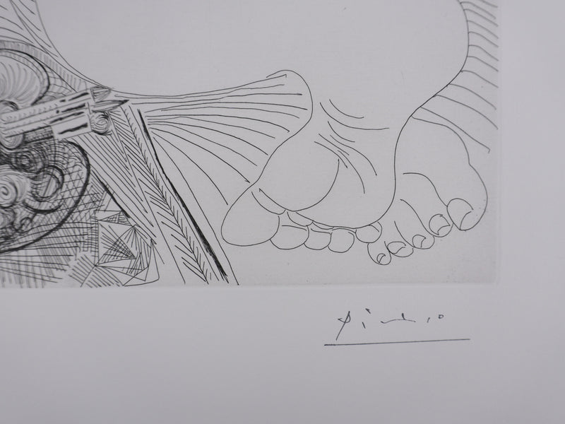 Pablo PICASSO : Les 156, Vieux modèle pour jeune odalisque, Gravure originale signée