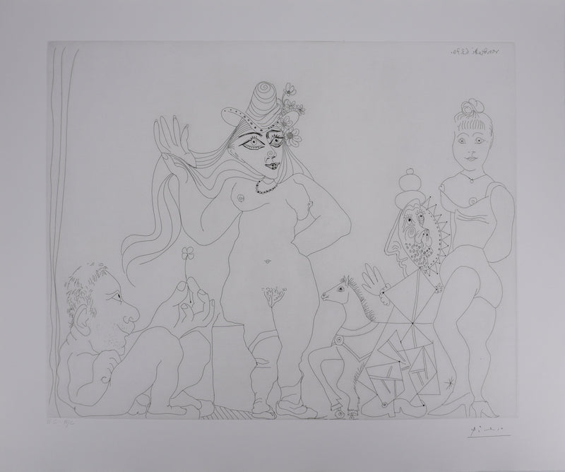 Pablo PICASSO : Les 156, Le Trèfle à quatre feuilles, Gravure originale signée