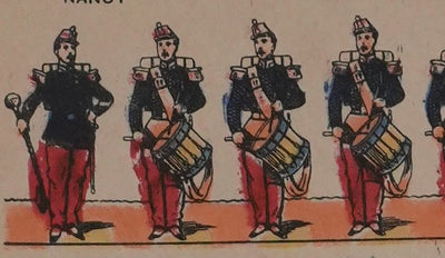 Imagerie D'Epinal : L'armée française, régiment d'infanterie, Gravure originale