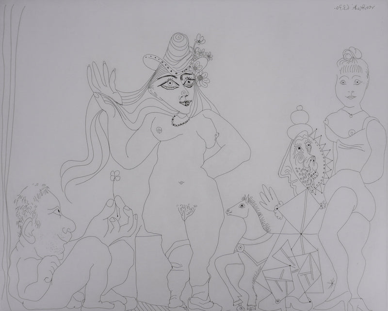 Pablo PICASSO : Les 156, Le Trèfle à quatre feuilles, Gravure originale signée