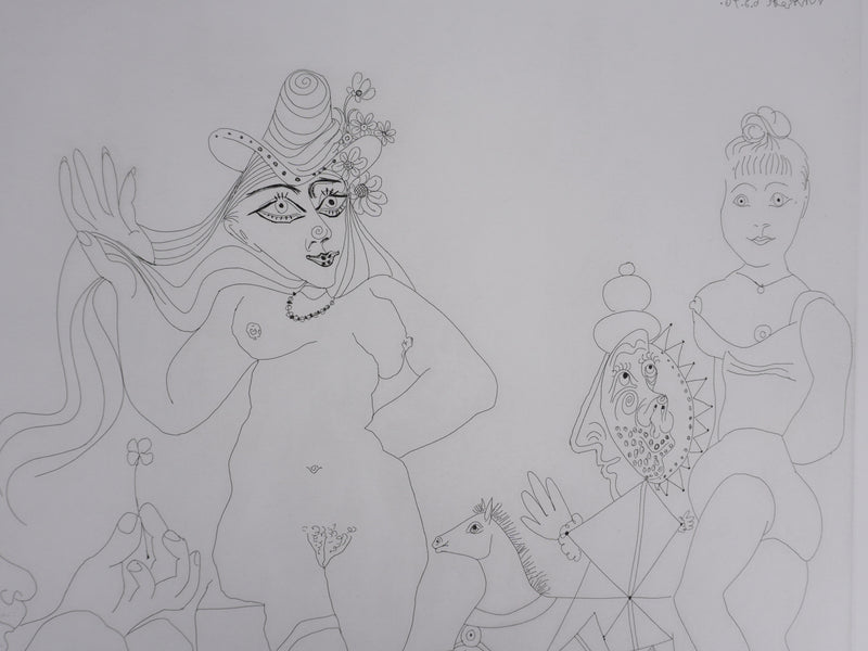 Pablo PICASSO : Les 156, Le Trèfle à quatre feuilles, Gravure originale signée