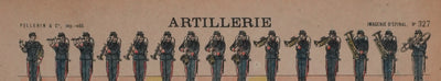 Imagerie D'Epinal : L'armée française, régiment d'artillerie, Gravure originale