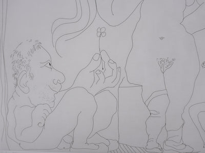 Pablo PICASSO : Les 156, Le Trèfle à quatre feuilles, Gravure originale signée