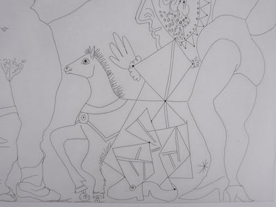 Pablo PICASSO : Les 156, Le Trèfle à quatre feuilles, Gravure originale signée