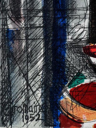 Marcel GROMAIRE : Portrait des amants en intérieur, Lithographie originale (photo de détail 3) - Crédit photo : Galerie Art.Paris