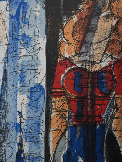 Marcel GROMAIRE : Portrait des amants en intérieur, Lithographie originale (photo de détail 6) - Crédit photo : Galerie Art.Paris