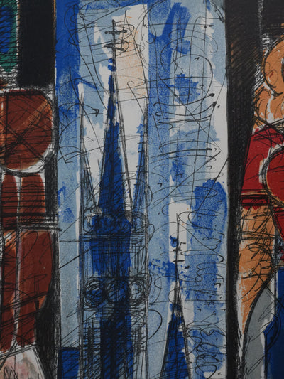 Marcel GROMAIRE : Portrait des amants en intérieur, Lithographie originale (photo de détail 8) - Crédit photo : Galerie Art.Paris