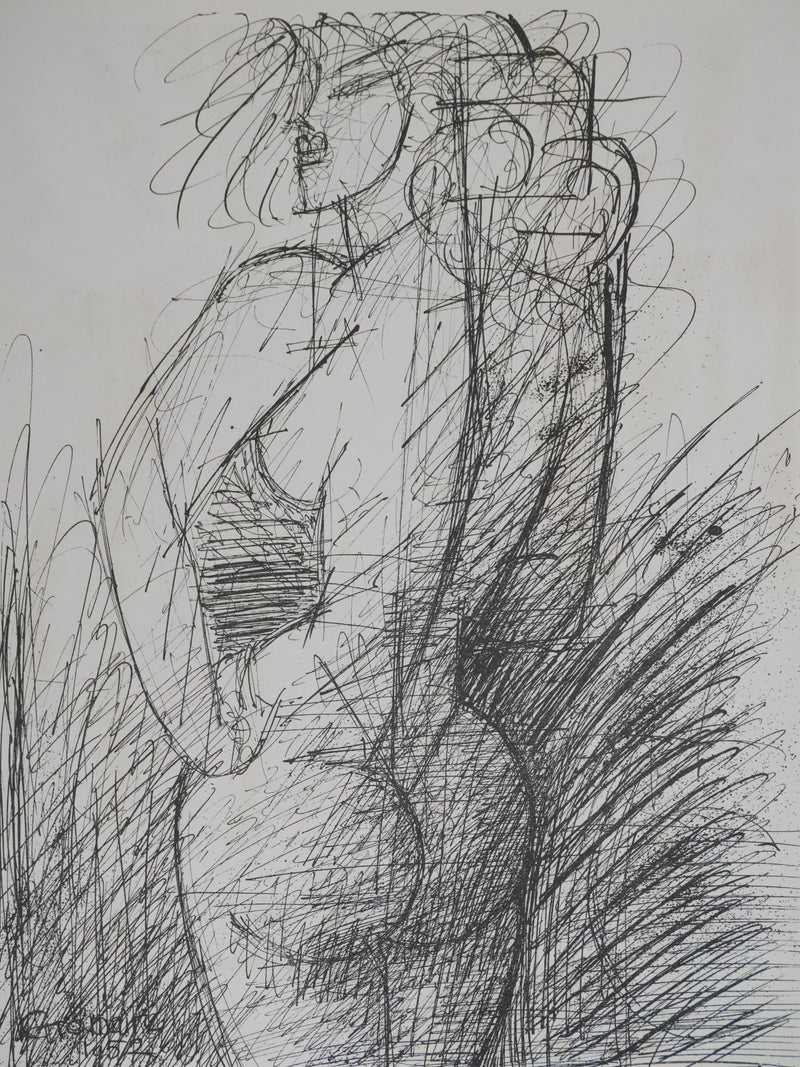 Marcel GROMAIRE : Nu féminin de dos, Lithographie originale (photo de détail 2) - Crédit photo : Galerie Art.Paris
