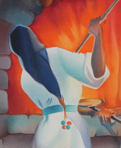 Janick LEDERLE : Les cuisinières, Lithographie originale signée