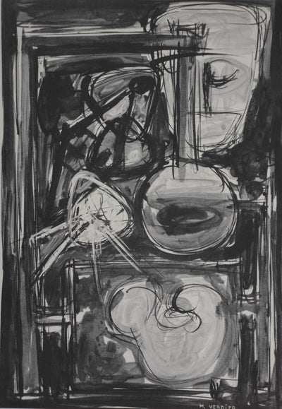 Maurice VERDIER : Nature morte abstraite, Gravure signée