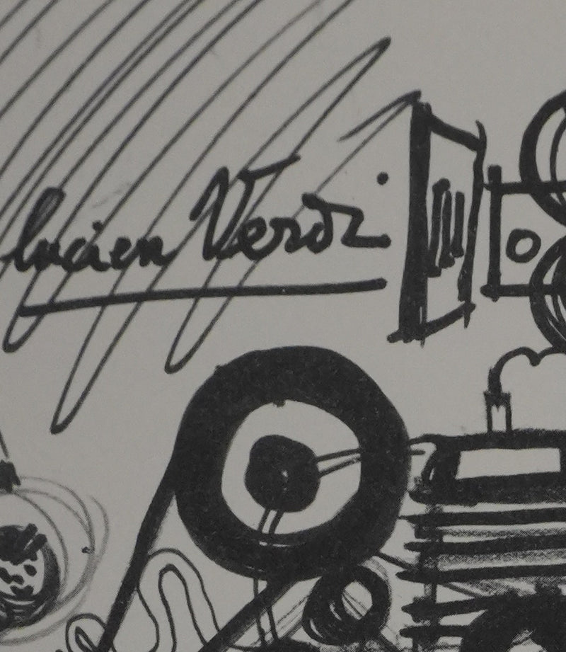 Lucien VERDI : Les animaux en course, Gravure signée