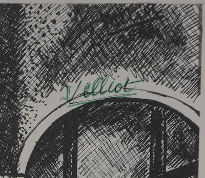 Jean VELLIOT : L'évasion, Gravure signée