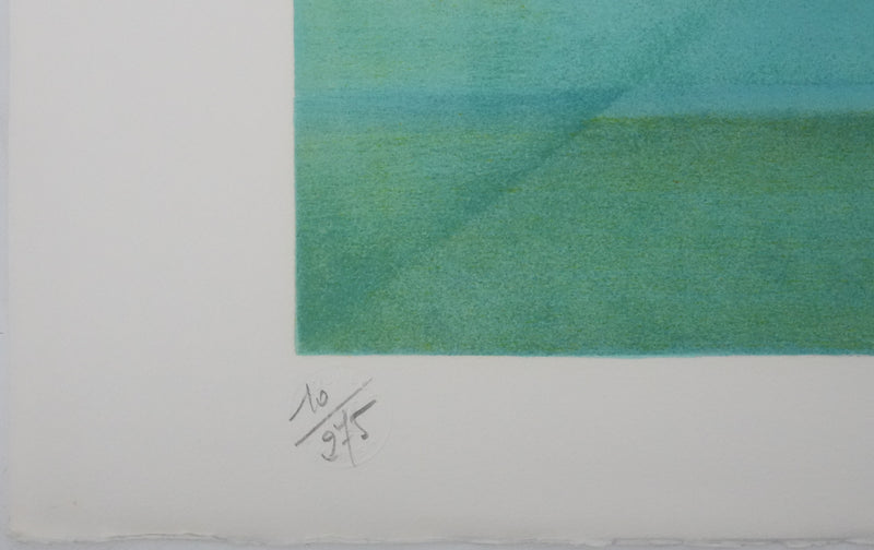 Janick LEDERLE : Marché flottant, Lithographie originale signée