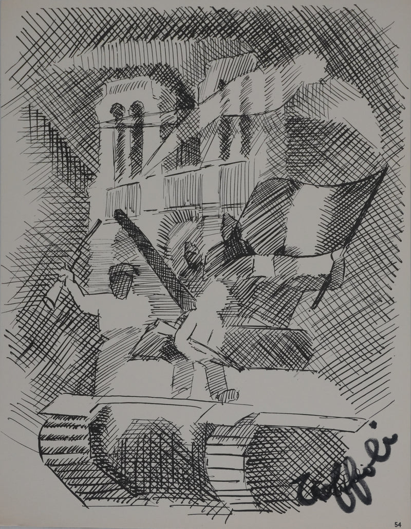 Louis TOFFOLI : La libération, Gravure signée