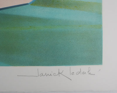 Janick LEDERLE : Marché flottant, Lithographie originale signée