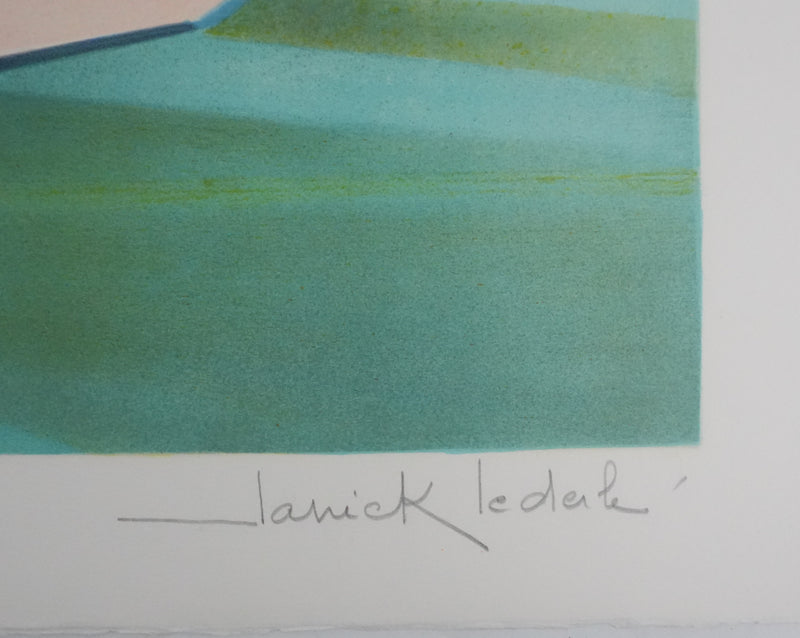 Janick LEDERLE : Marché flottant, Lithographie originale signée