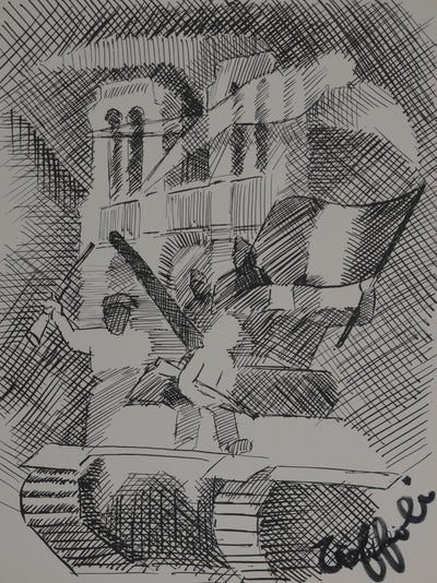 Louis TOFFOLI : La libération, Gravure signée