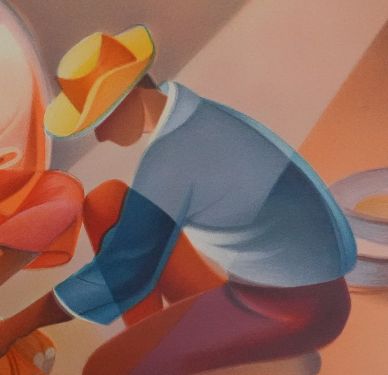 Janick LEDERLE : Le travail du pêcheur, Lithographie originale signée