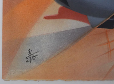 Janick LEDERLE : Le travail du pêcheur, Lithographie originale signée