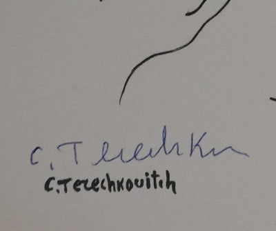 Kostia TERECHKOVITCH : Les anges, Gravure signée