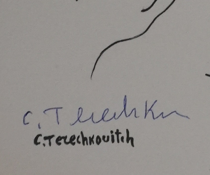 Kostia TERECHKOVITCH : Les anges, Gravure signée