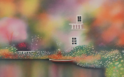 José MANISCALCO : La maison du lac, Lithographie originale signée