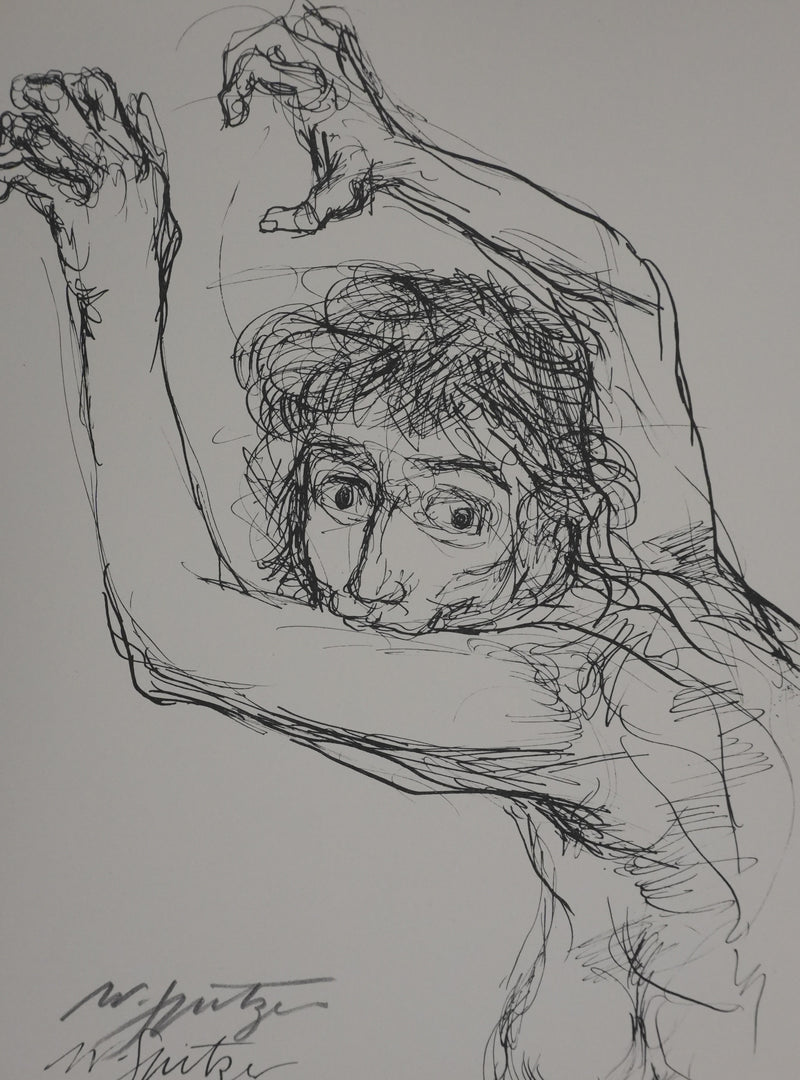 Walter SPITZER : La peur, Gravure signée