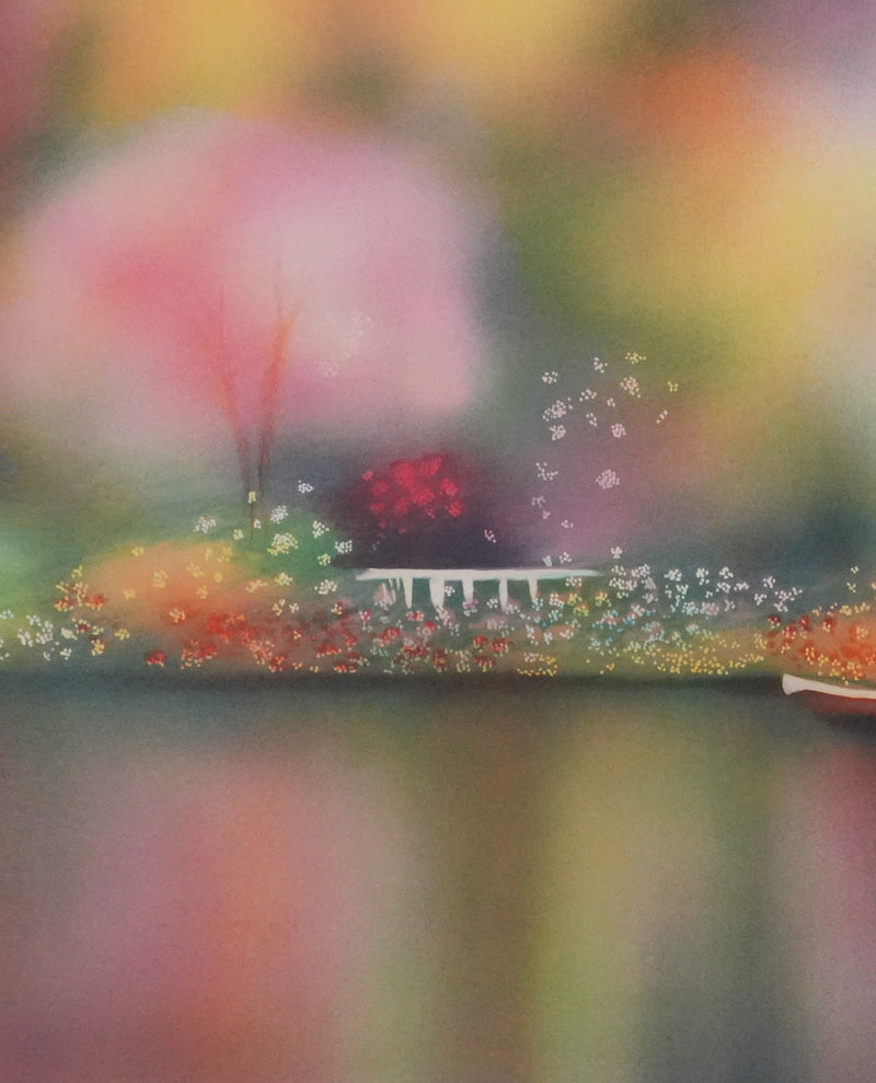 José MANISCALCO : La maison du lac, Lithographie originale signée