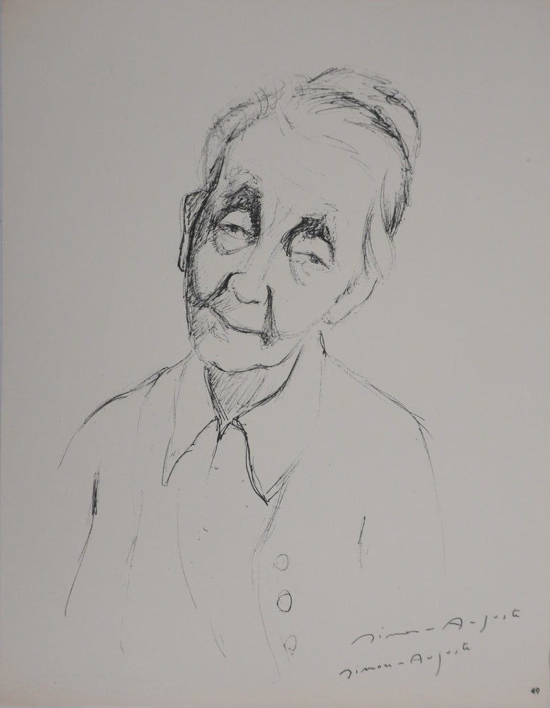 SIMON-AUGUSTE : Portrait de la vieillesse, Gravure signée