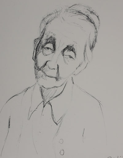 SIMON-AUGUSTE : Portrait de la vieillesse, Gravure signée