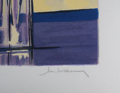 Michel HENRY : Nature morte bleutée, Sérigraphie originale signée