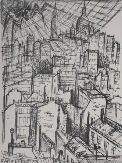 Jean Raffy LE PERSAN : Le village, Gravure signée