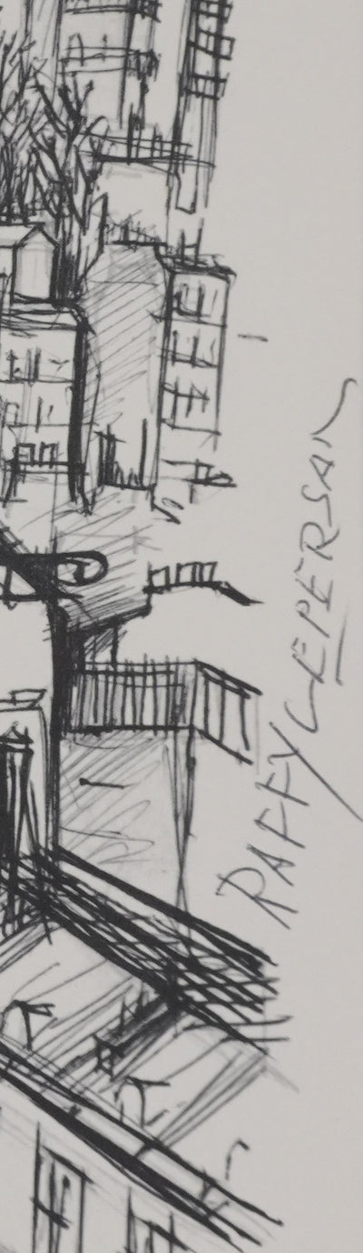 Jean Raffy LE PERSAN : Le village, Gravure signée